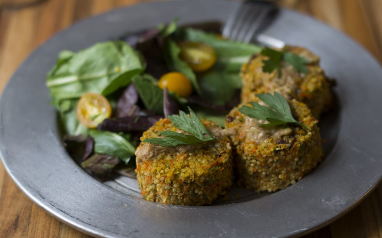 Millet Croquettes With a Pickled Plum Dressing