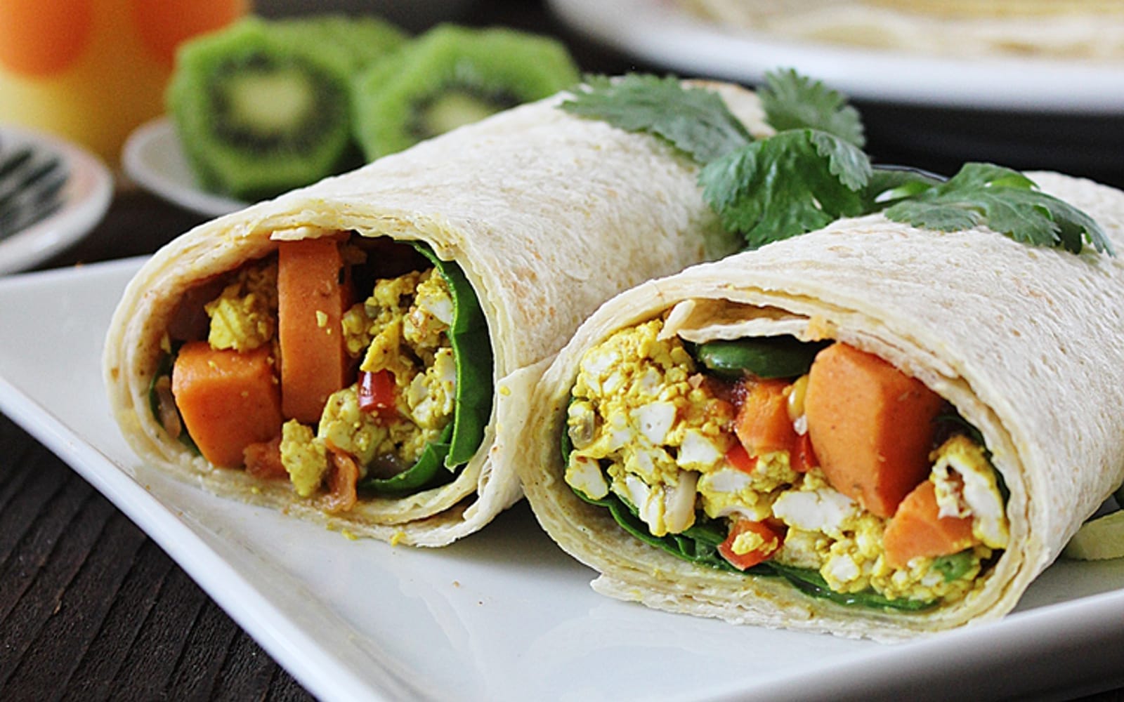 Sweet Potato and Tofu Scramble Mega Breakfast Burritos