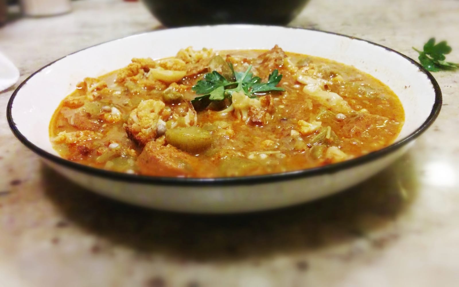Spicy 'Sausage' and Cauliflower Gumbo