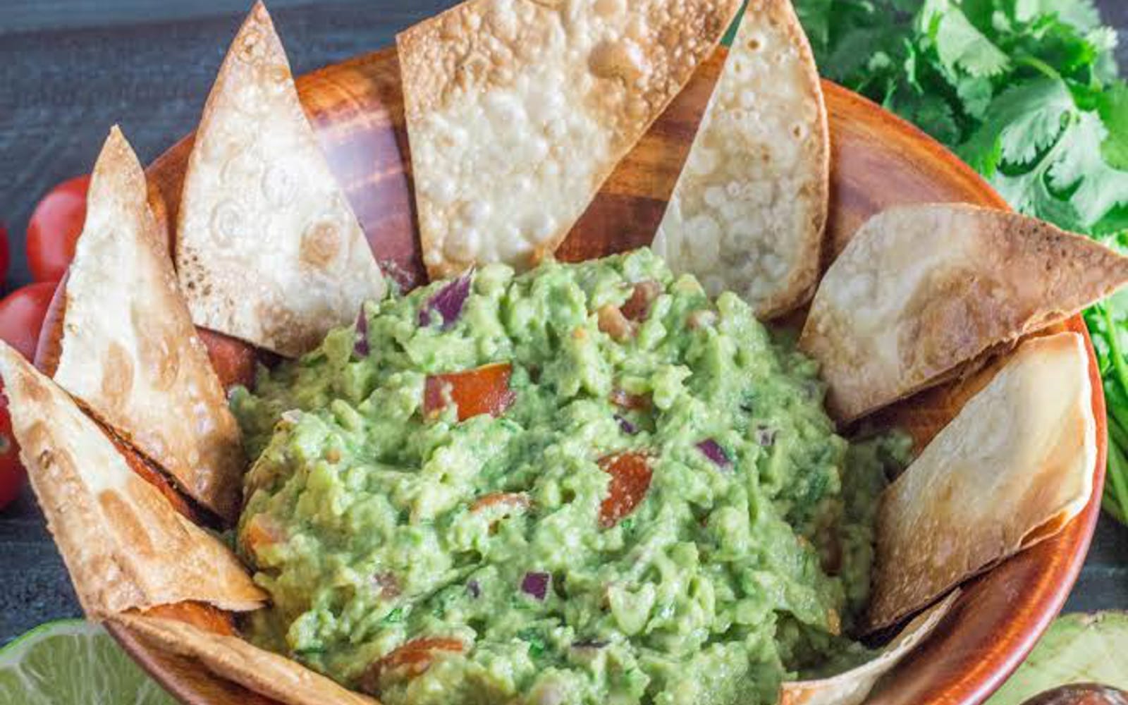 The Ultimate Guacamole with pita chips