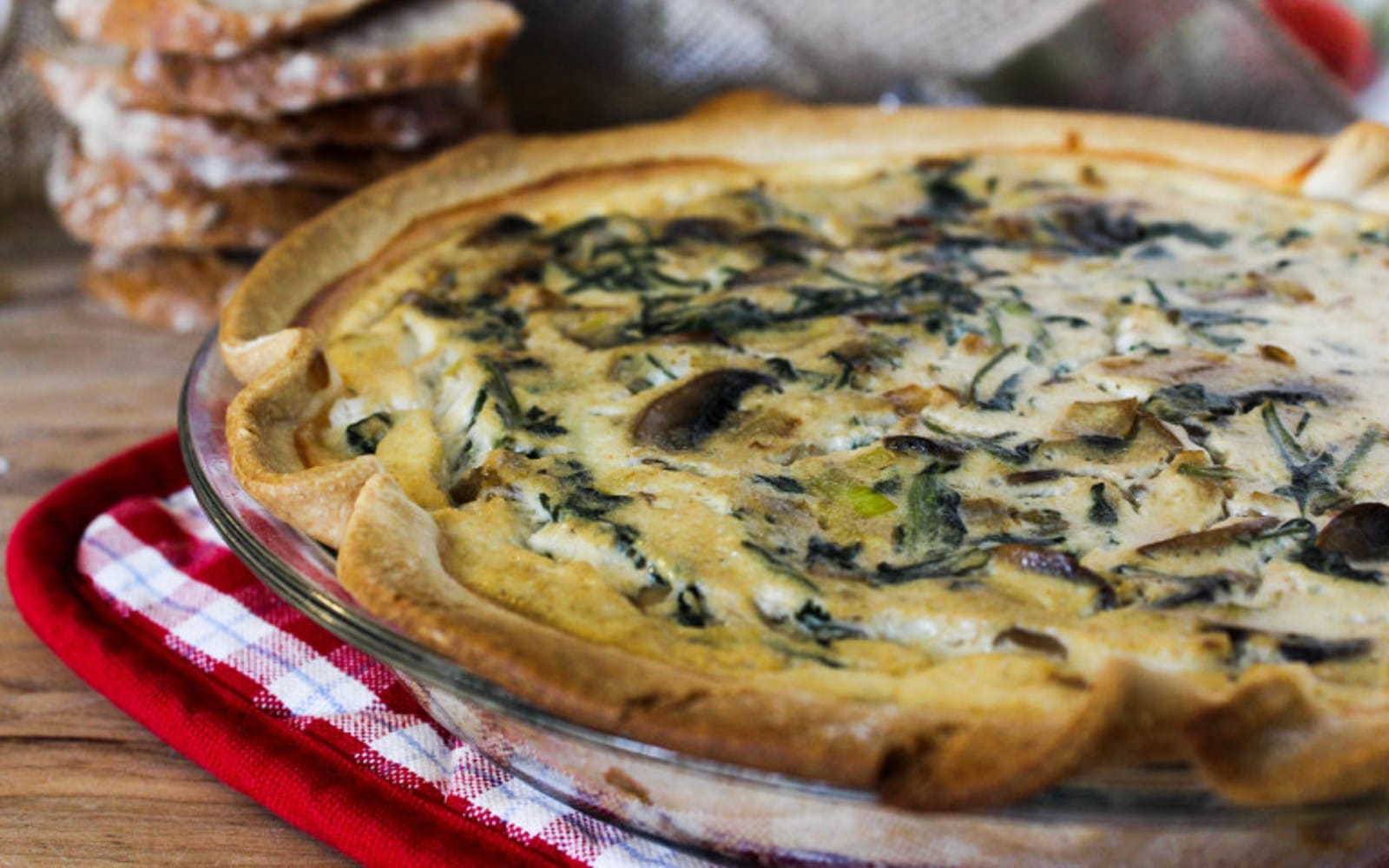 Button Mushroom and Leek Quiche