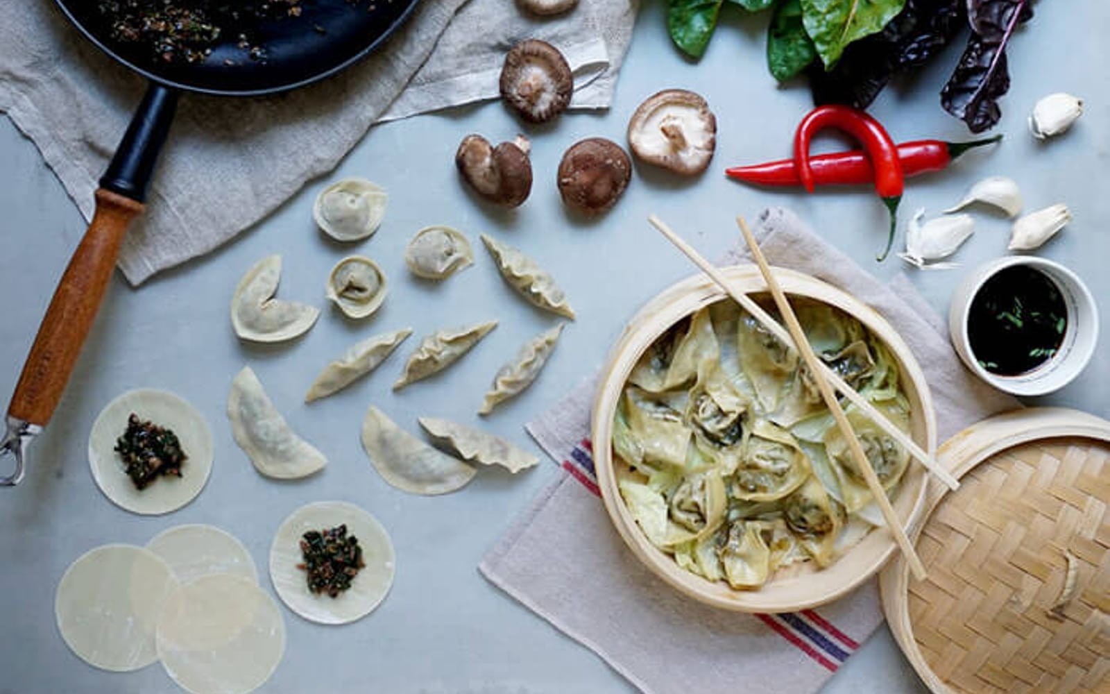 Mushroom and Chard Dumplings