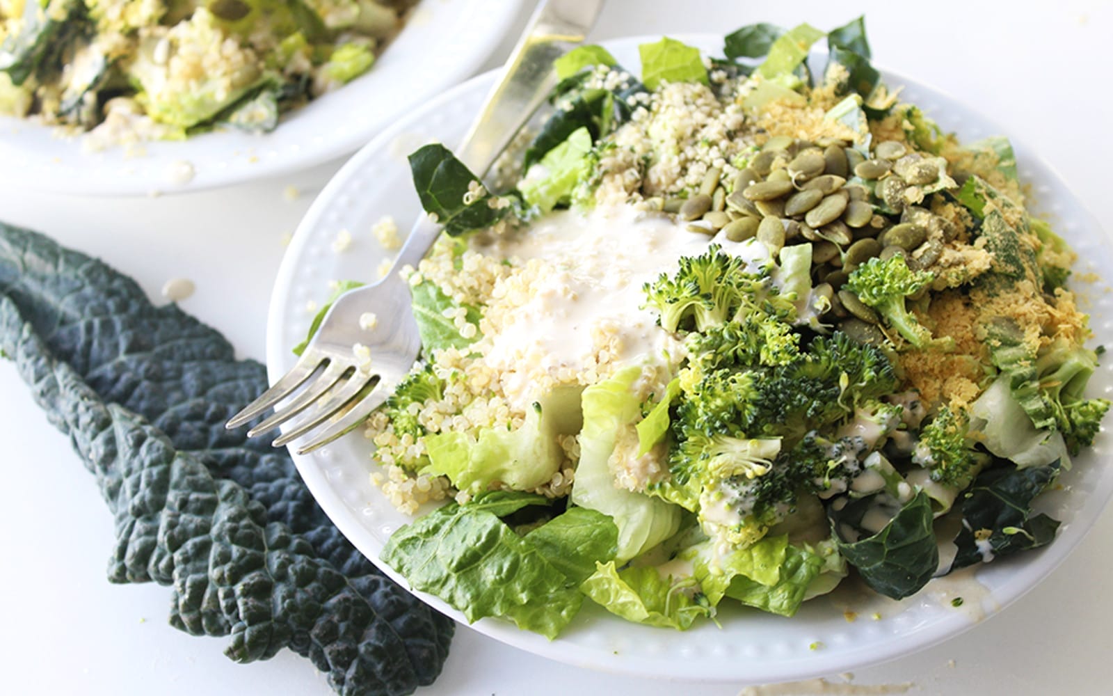 Green Protein Bowl With Garlicky Dressing
