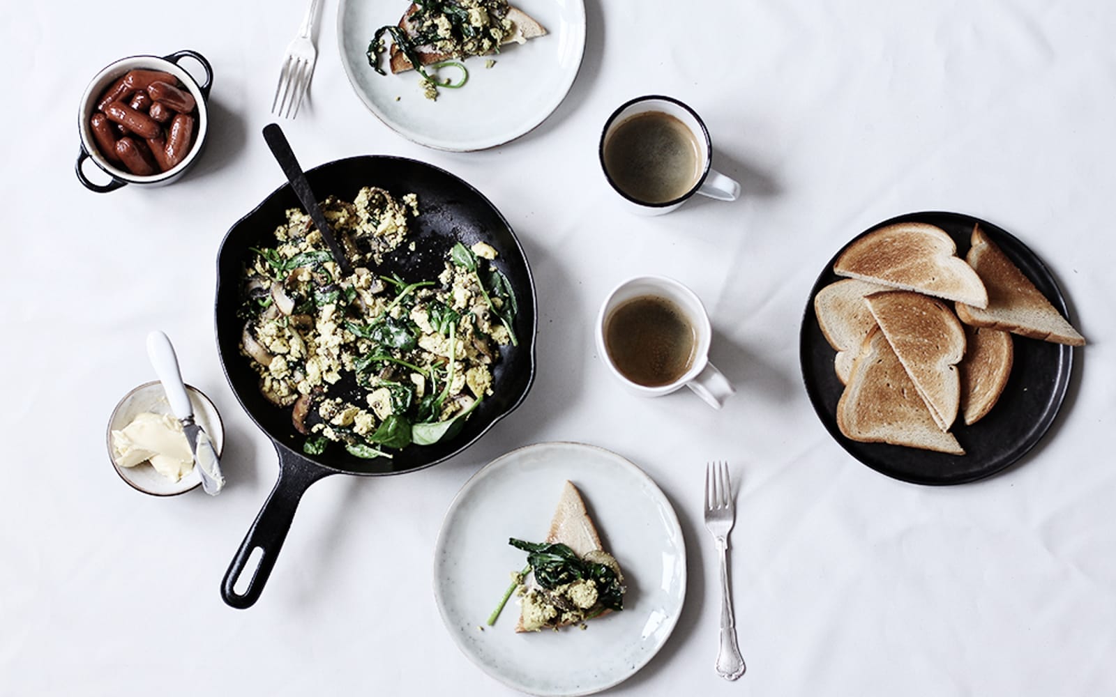 Wild Mushroom and Garlic Scramble