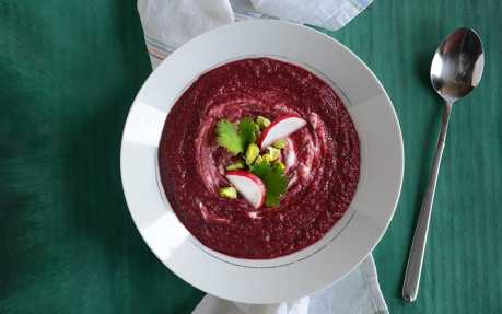 Creamy Coconut Roasted Beet Soup