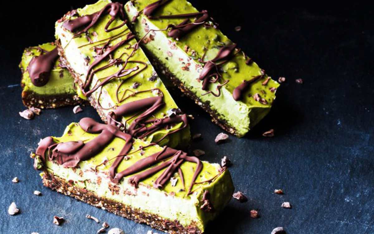 Matcha Bars With Cacao Nibs