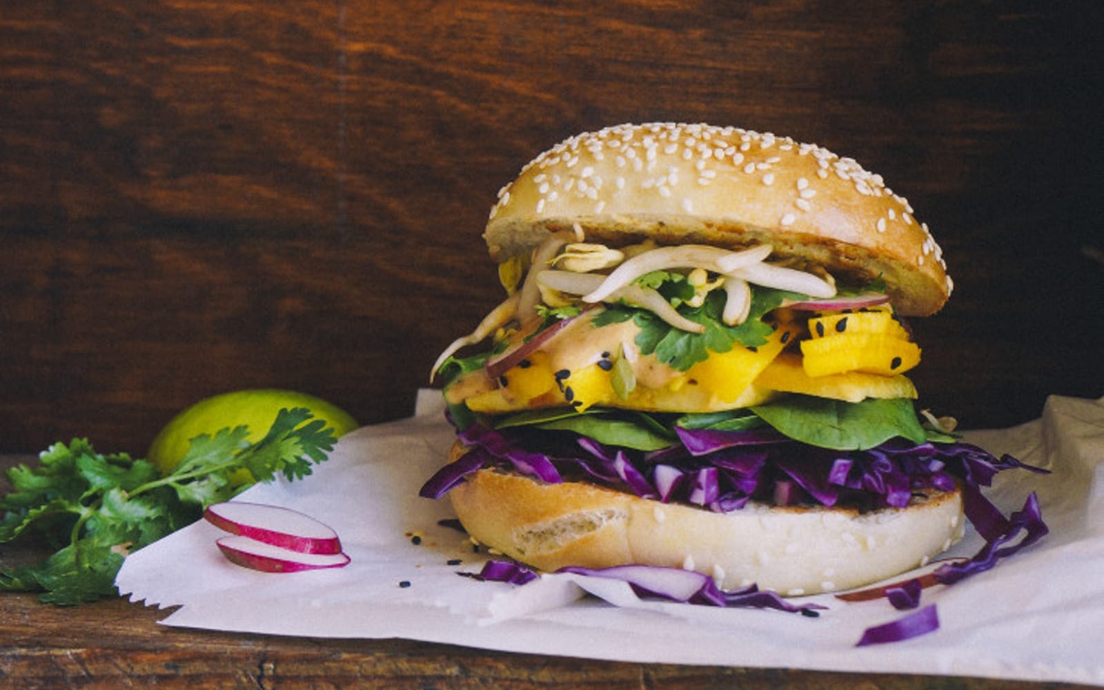Sriracha Tofu Bagel Sandwich