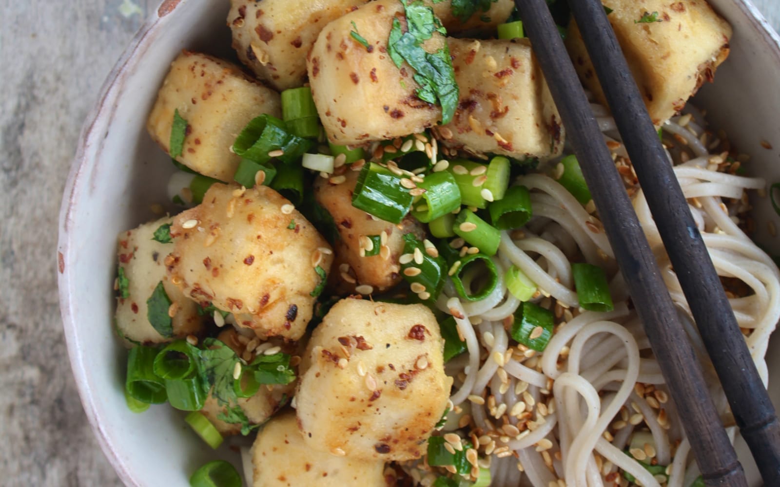 Szechuan Tofu With Soba Noodles