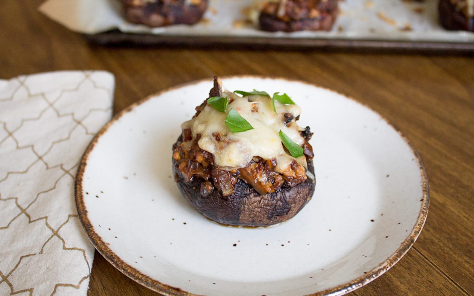 Tofu and Sun-dried Tomato Stuffed Mushrooms