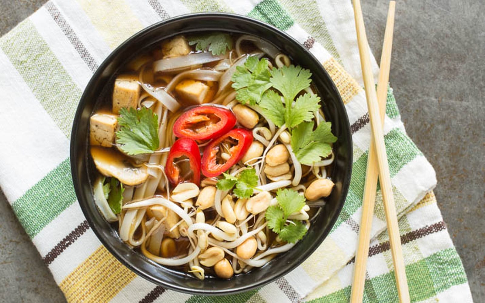 Vietnamese Pho With Mushrooms and Tofu