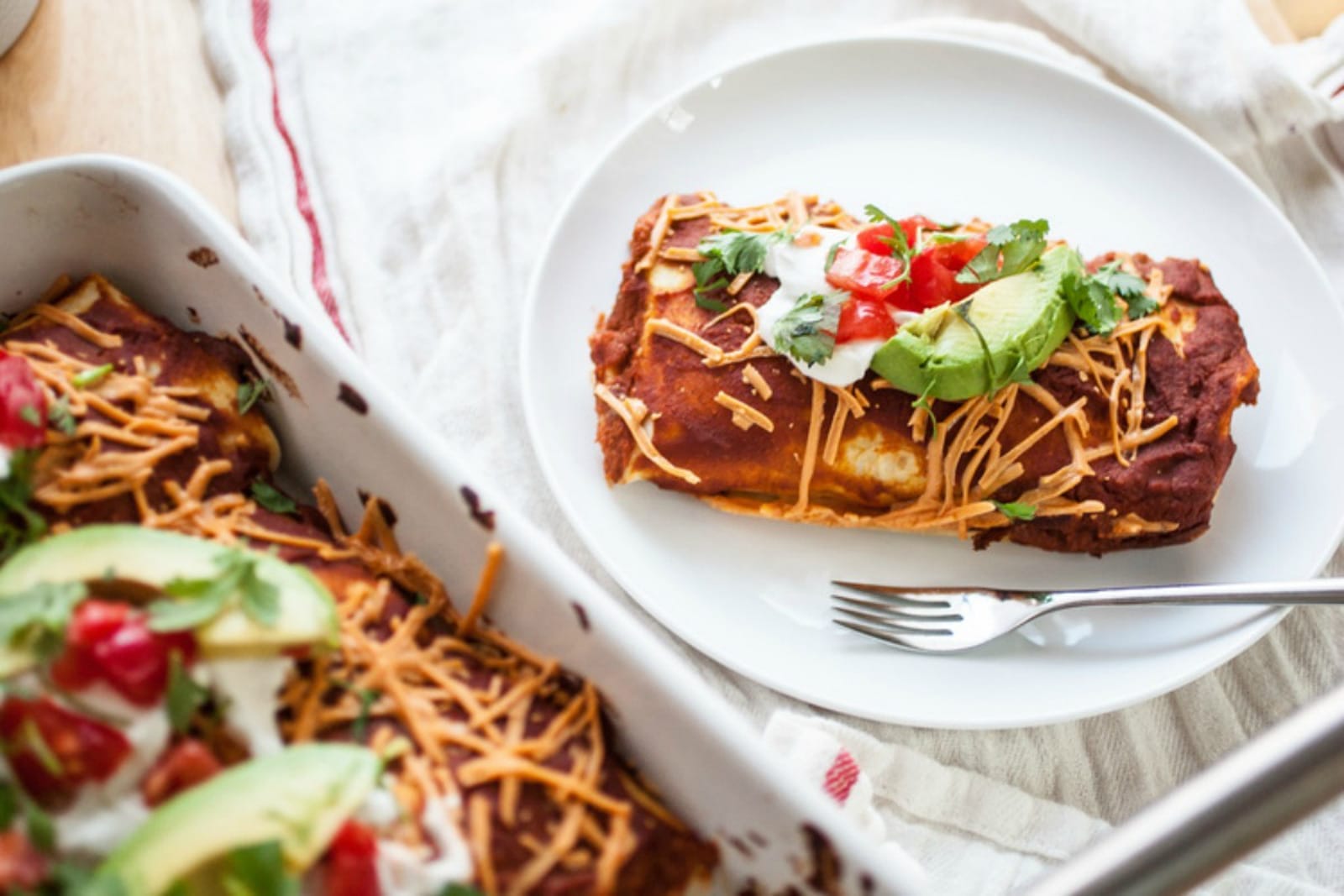 Black Bean, Corn, and Red Rice Enchiladas