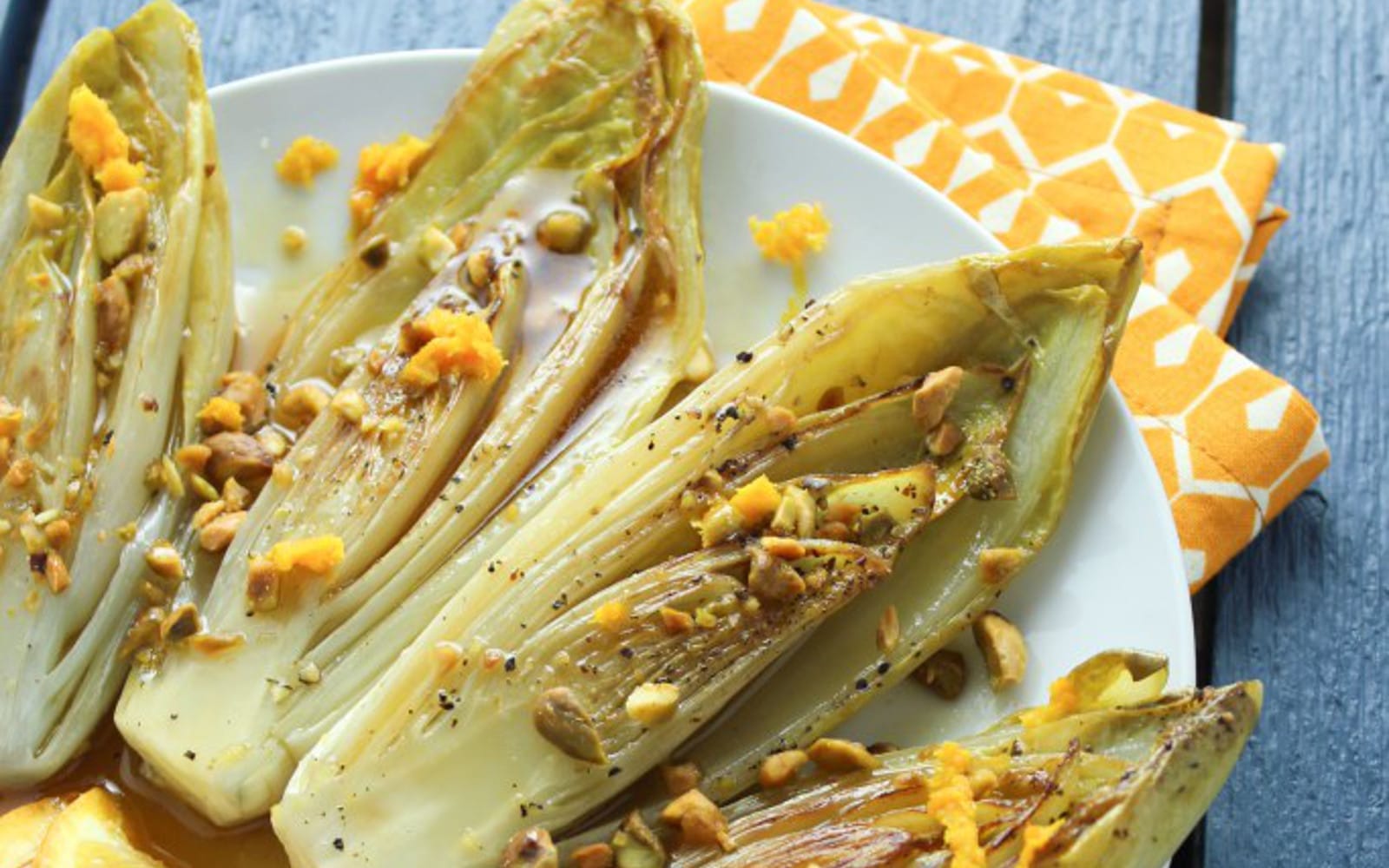 Pan Seared Belgian Endives With White Wine Orange Reduction 1