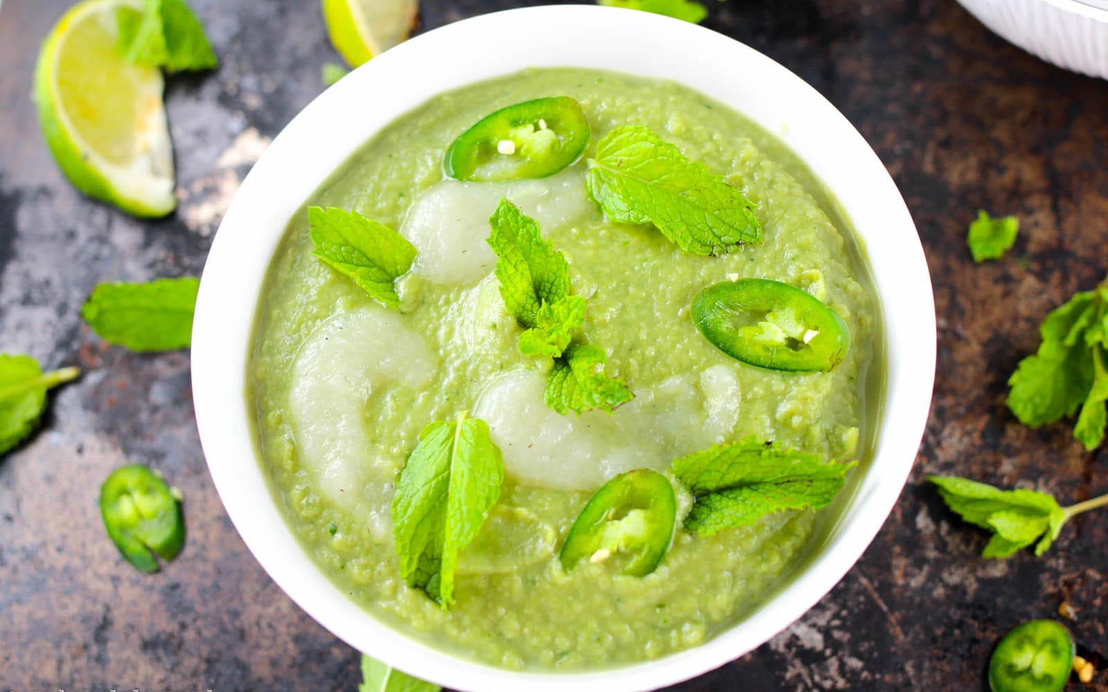 Serrano Pepper and Sweet Pea Soup b