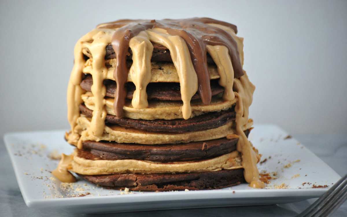 Chocolate Peanut Butter Pancakes