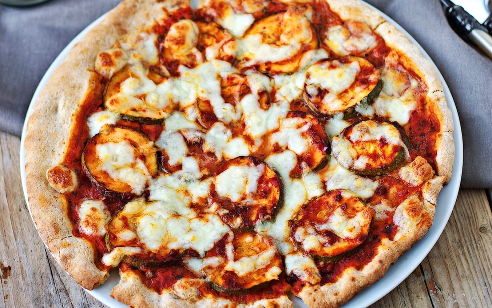 Zucchini Pepperoni Pizza