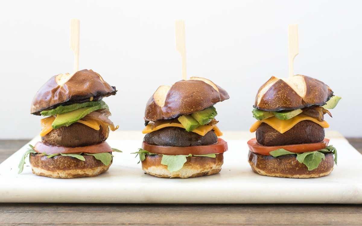 BBQ Portobello Pretzel Sliders