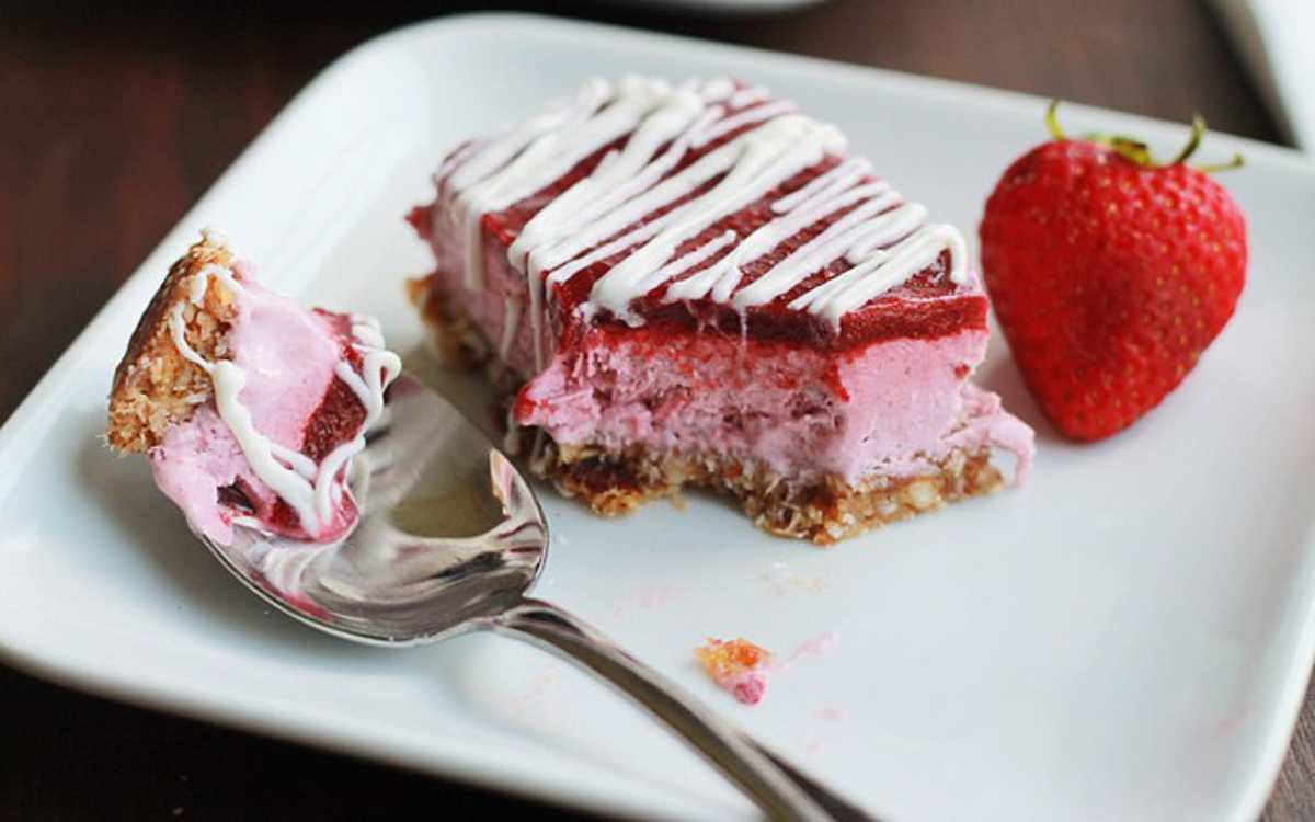 Frozen Strawberry Cherry and Coconut Bars