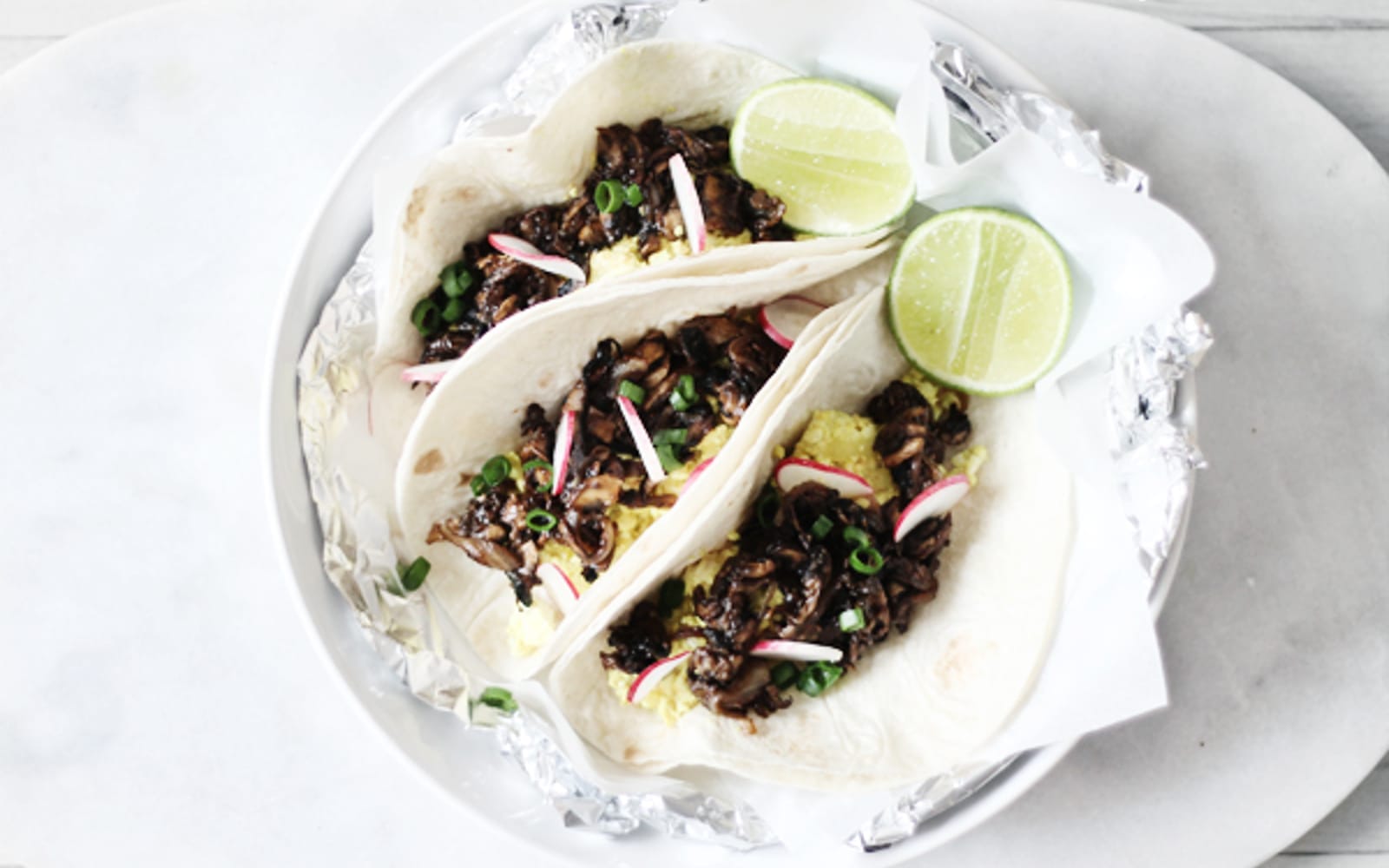 Tofu Scramble and Pulled Portobello Breakfast Tacos 1