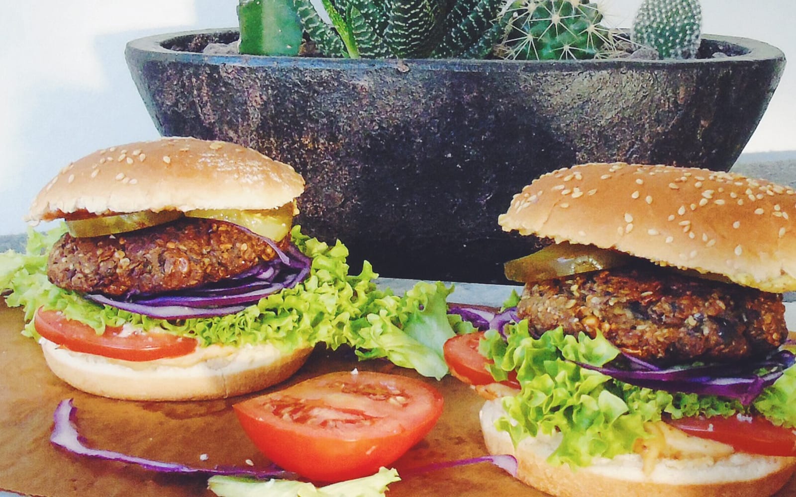 Black Bean Tempeh and Oat Burgers 2