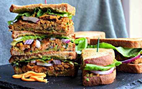 Masoor Dal Cutlet Sandwich