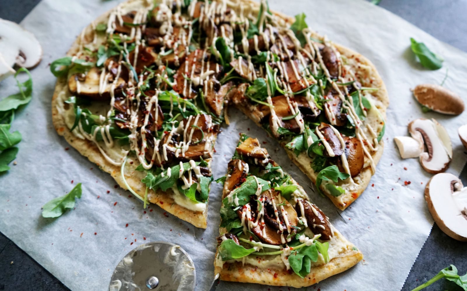 Mushroom and Cream Cheese Flatbread 2