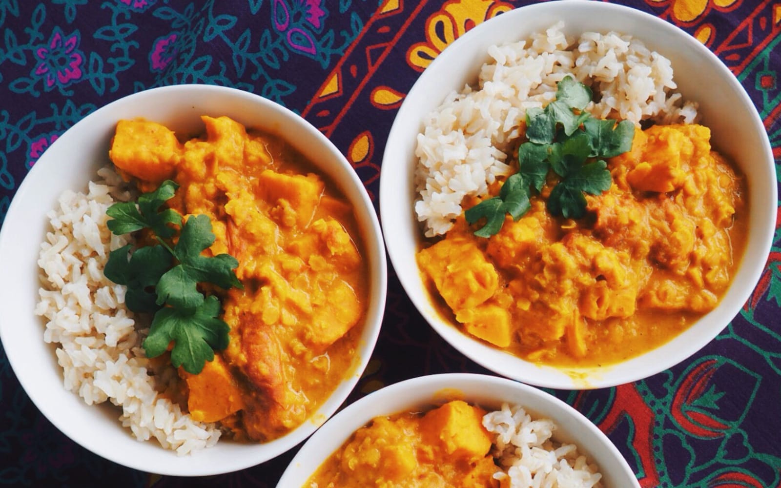 Sweet Potato Tomato Red Lentil Dal