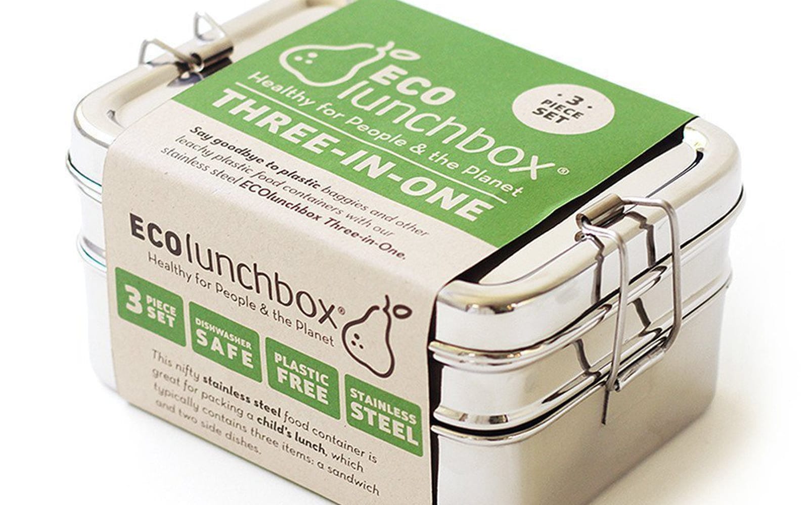 ECOlunchbox Three-in-One Stainless Steel Food Container Set