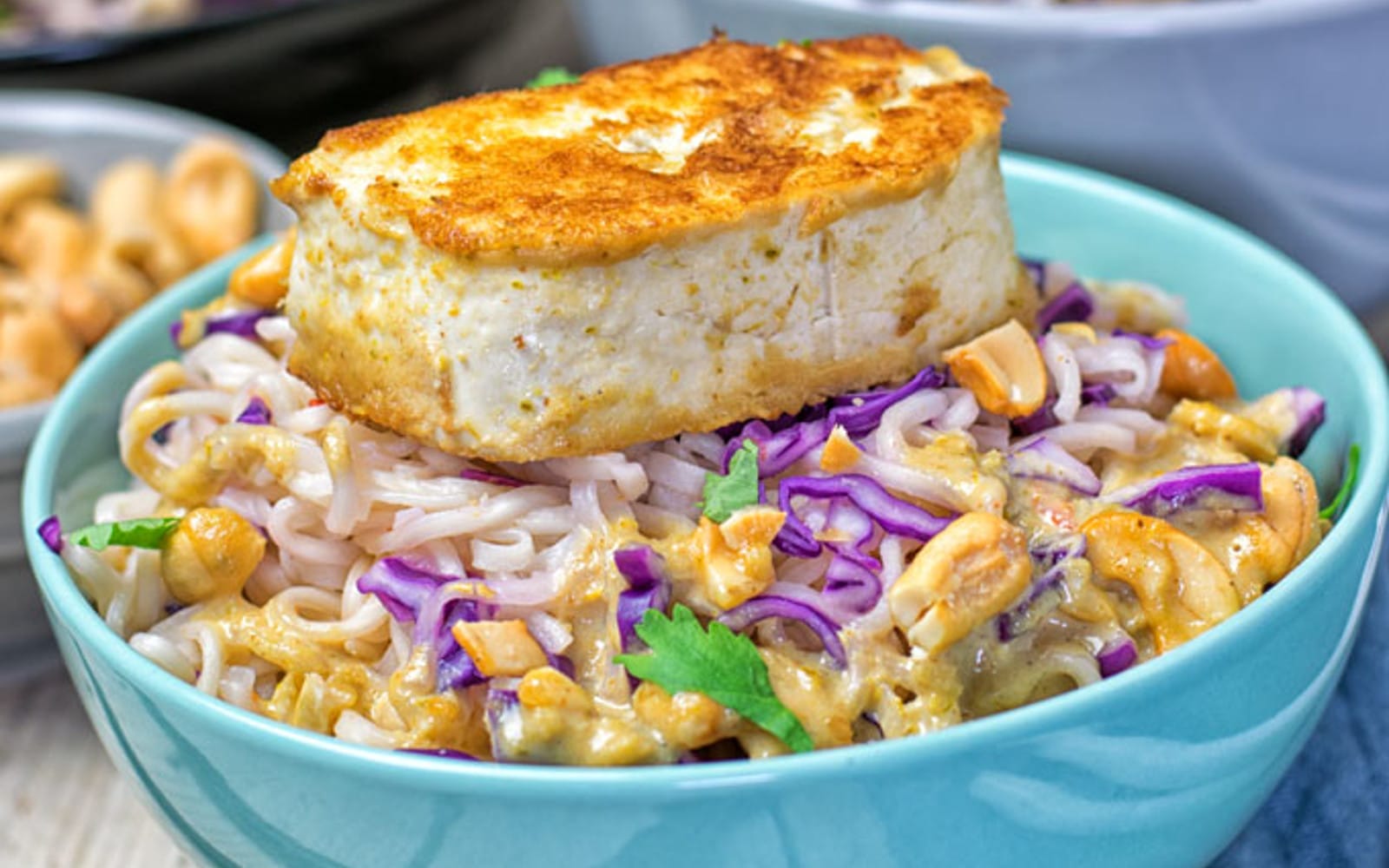 Thai Green Curry Tofu Ramen With Kimchi