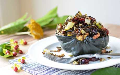 Wild Rice Stuffed Acorn Squash