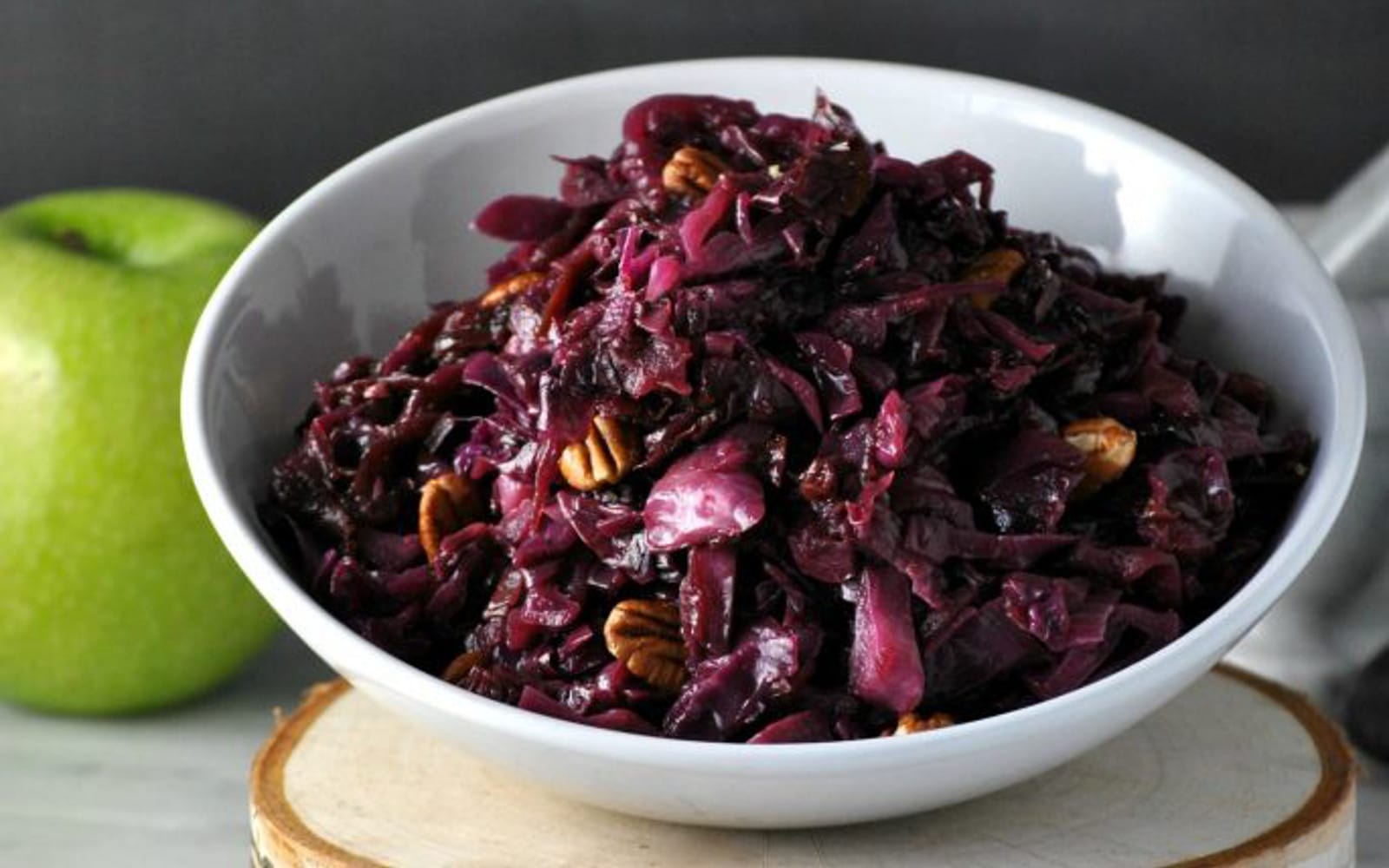 Braised Red Cabbage With Apples and Pecans