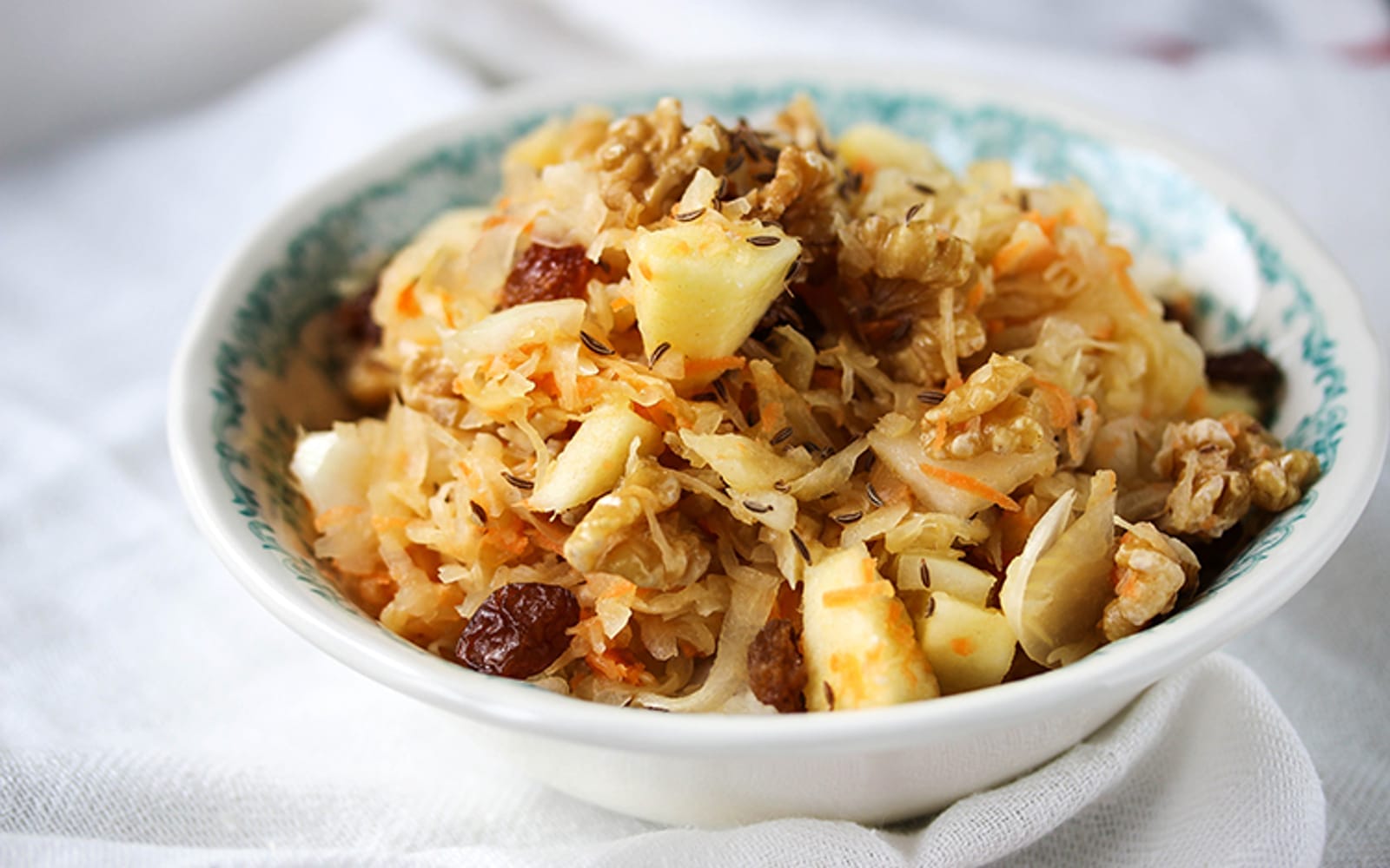 Sauerkraut Salad With Apples and Walnuts