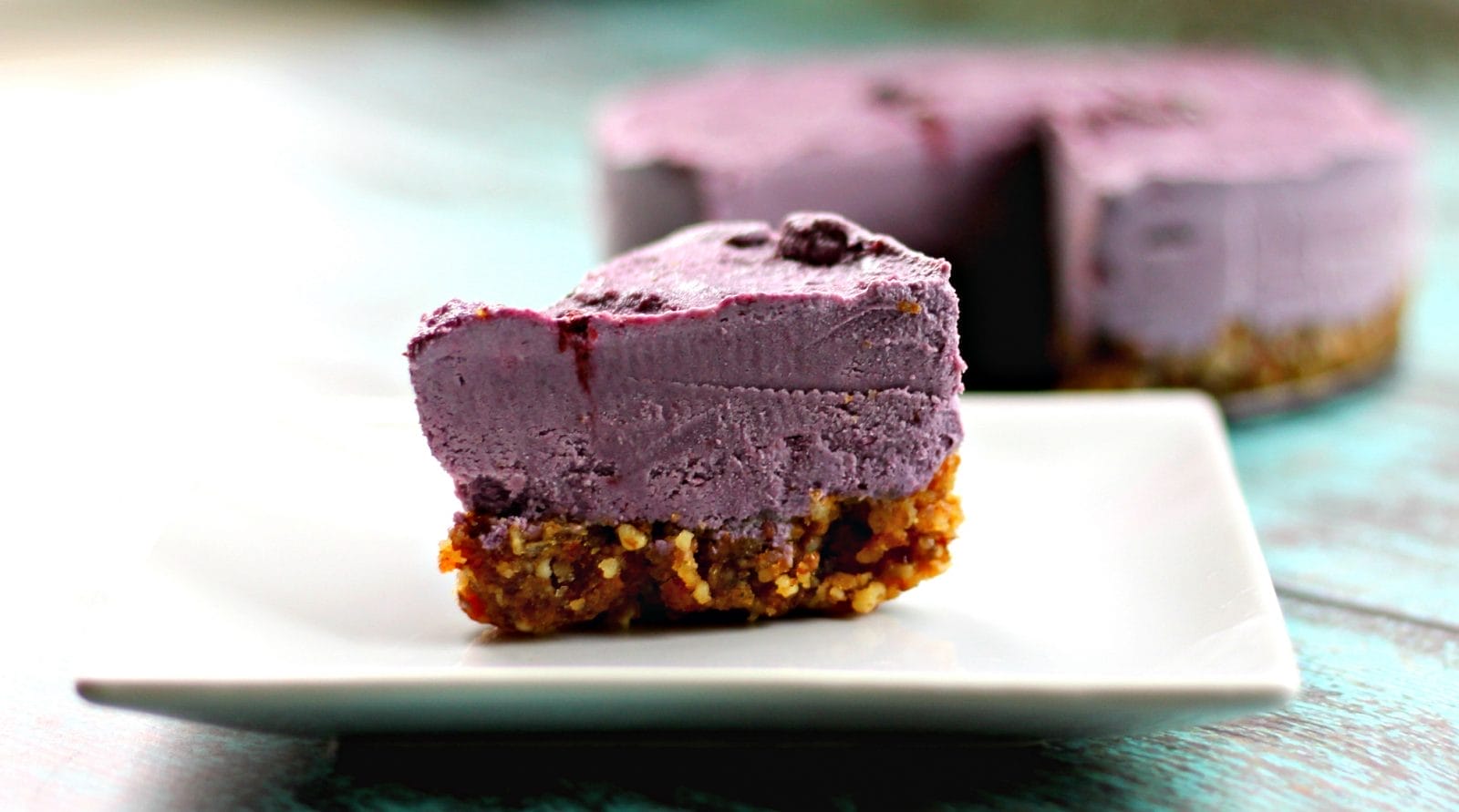 Vegan Blackberry Lemon Lavender Cheesecake