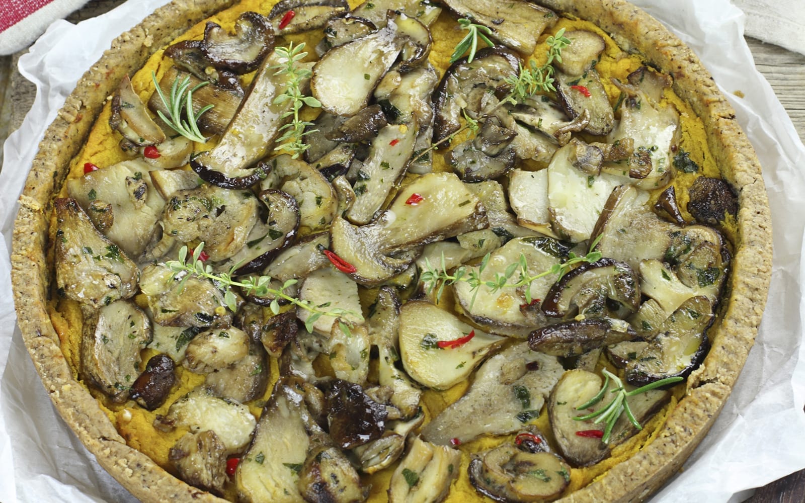 Pumpkin and Mushroom Quiche