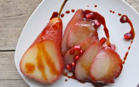 Pomegranate Poached Pears