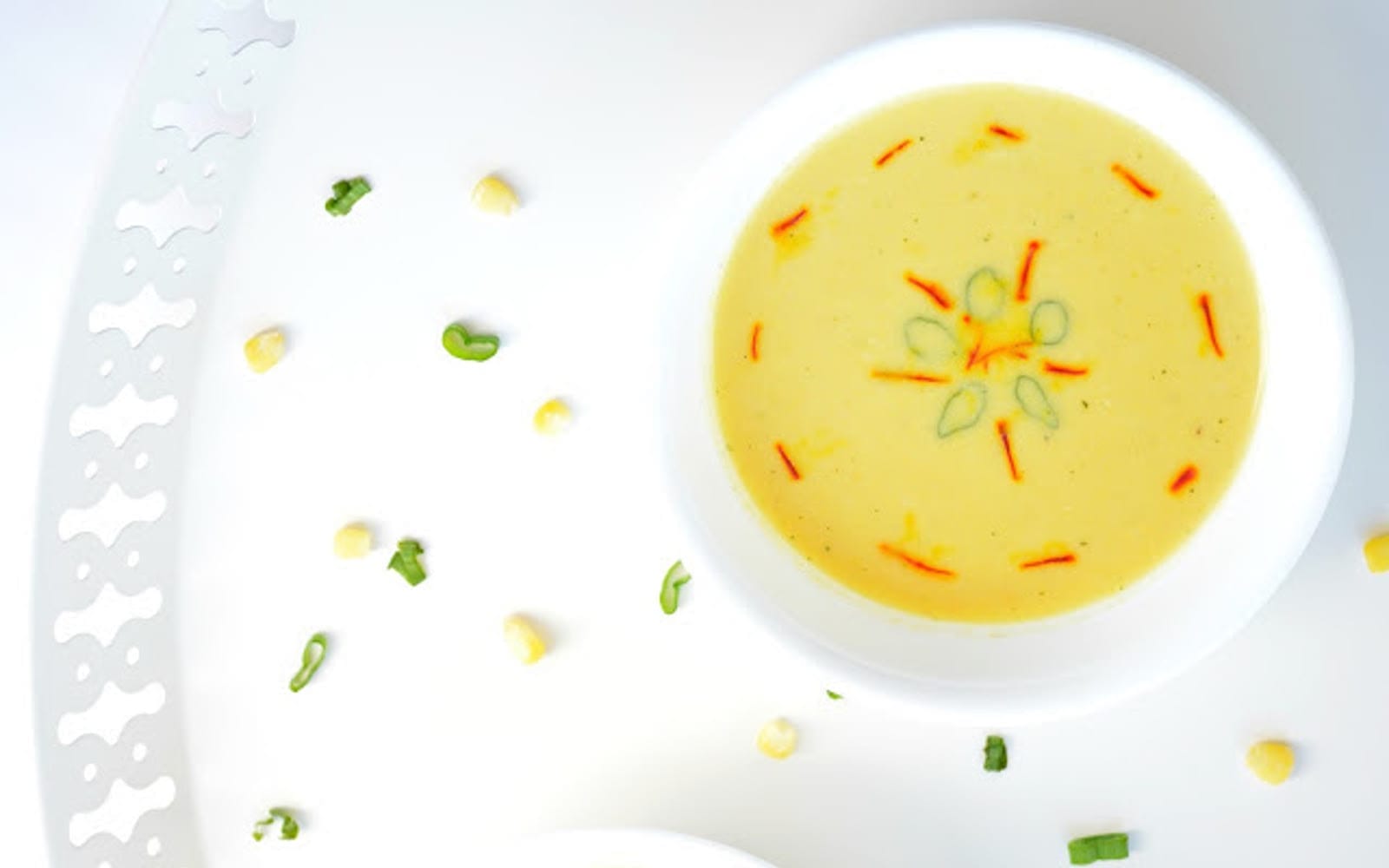 Saffron, Corn, and Bell Pepper Soup