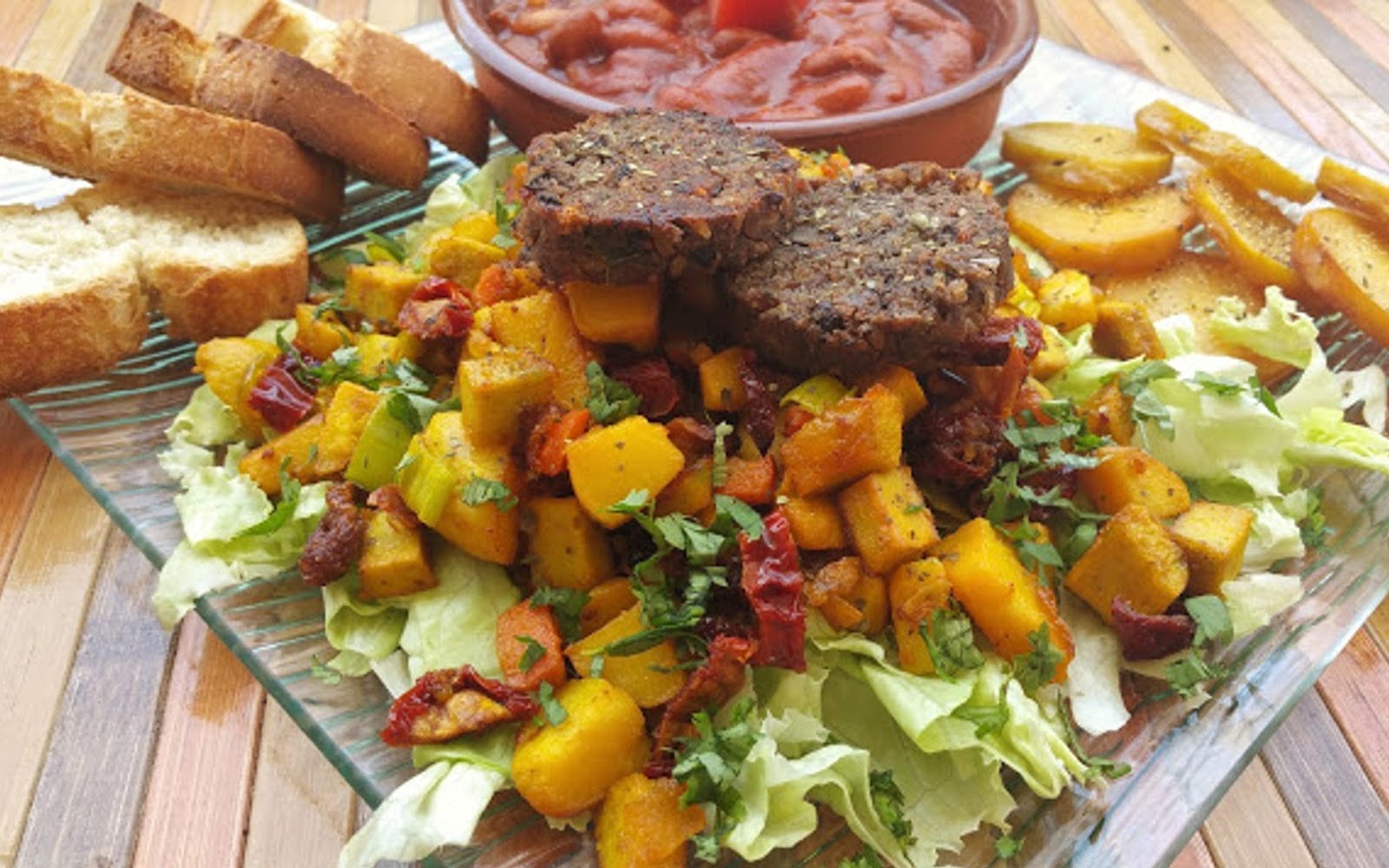 Black Bean Morcilla Sausages With Roast Potatoes