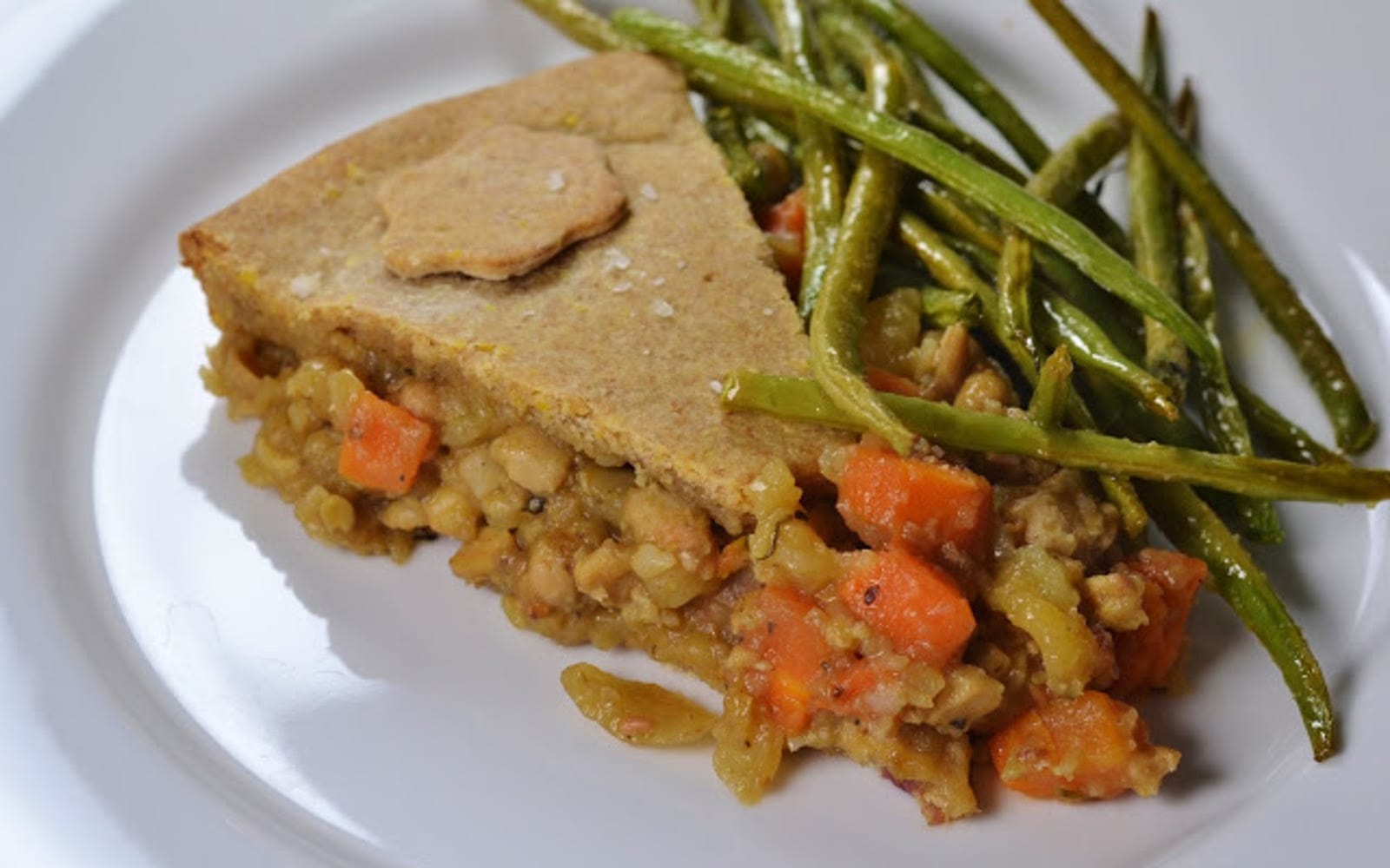 Tempeh Pot Pie With Lemon Roasted Green Beans