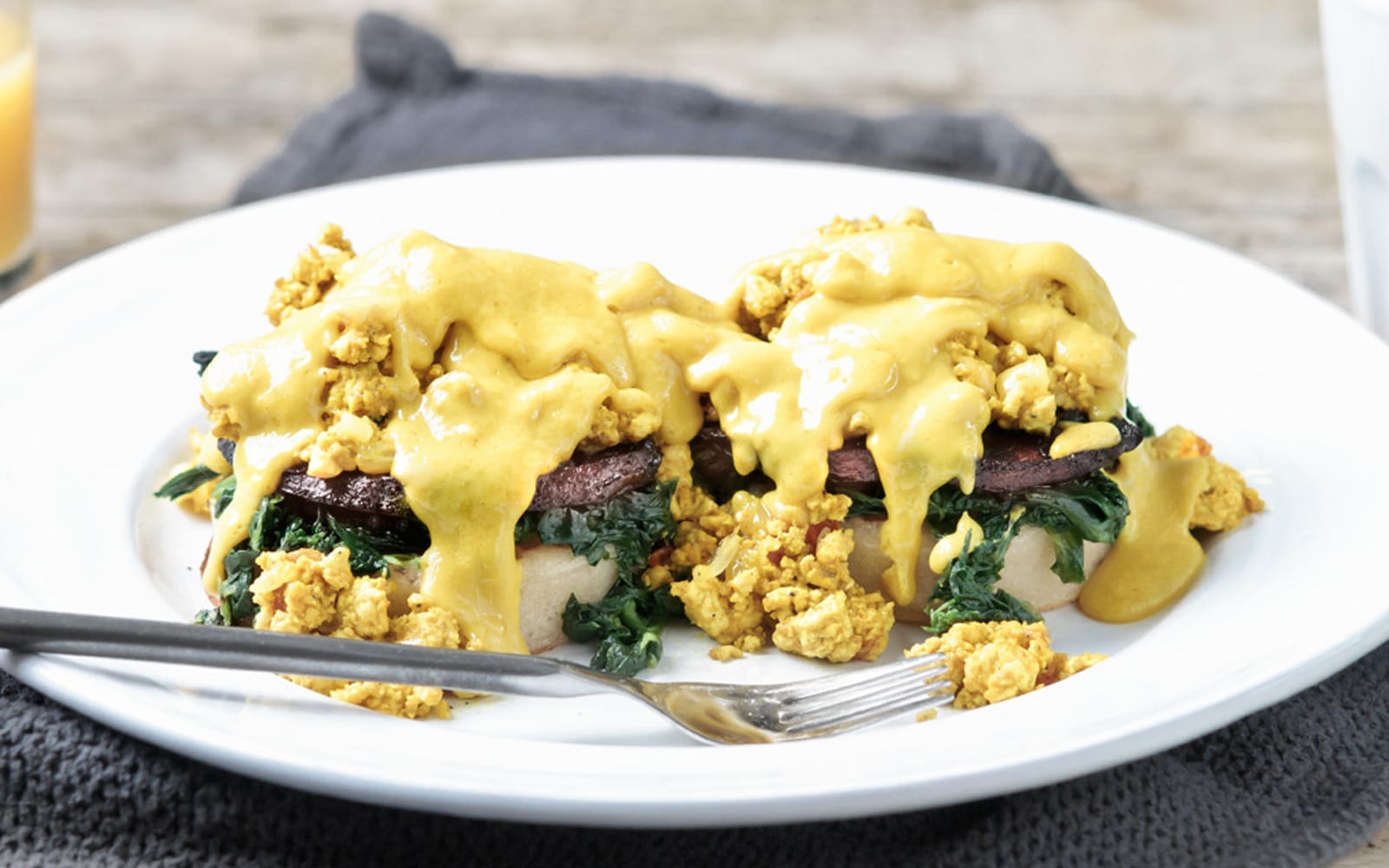 Tofu Benedict Florentine With Hollandaise