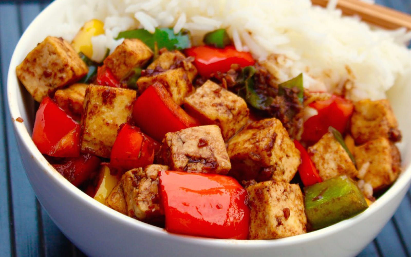 Black Bean Tofu and Red Peppers