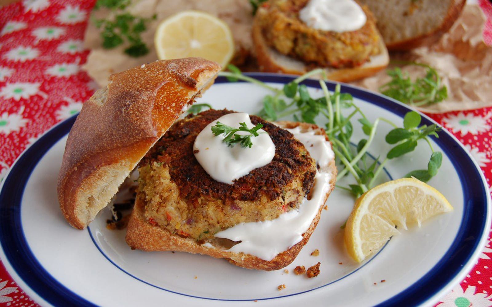 crab cake vegan on bread
