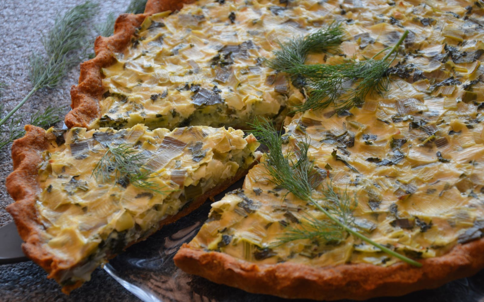 Vegan Leek and Kale Tart