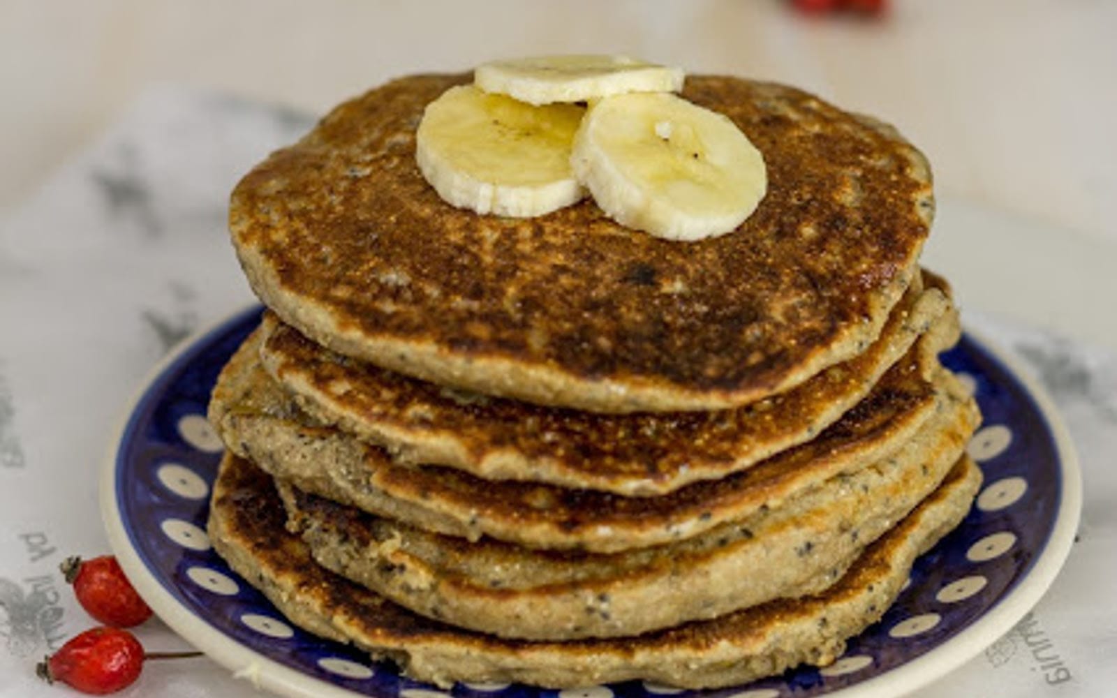 Oat and Spelt Pancakes With Basil Seeds