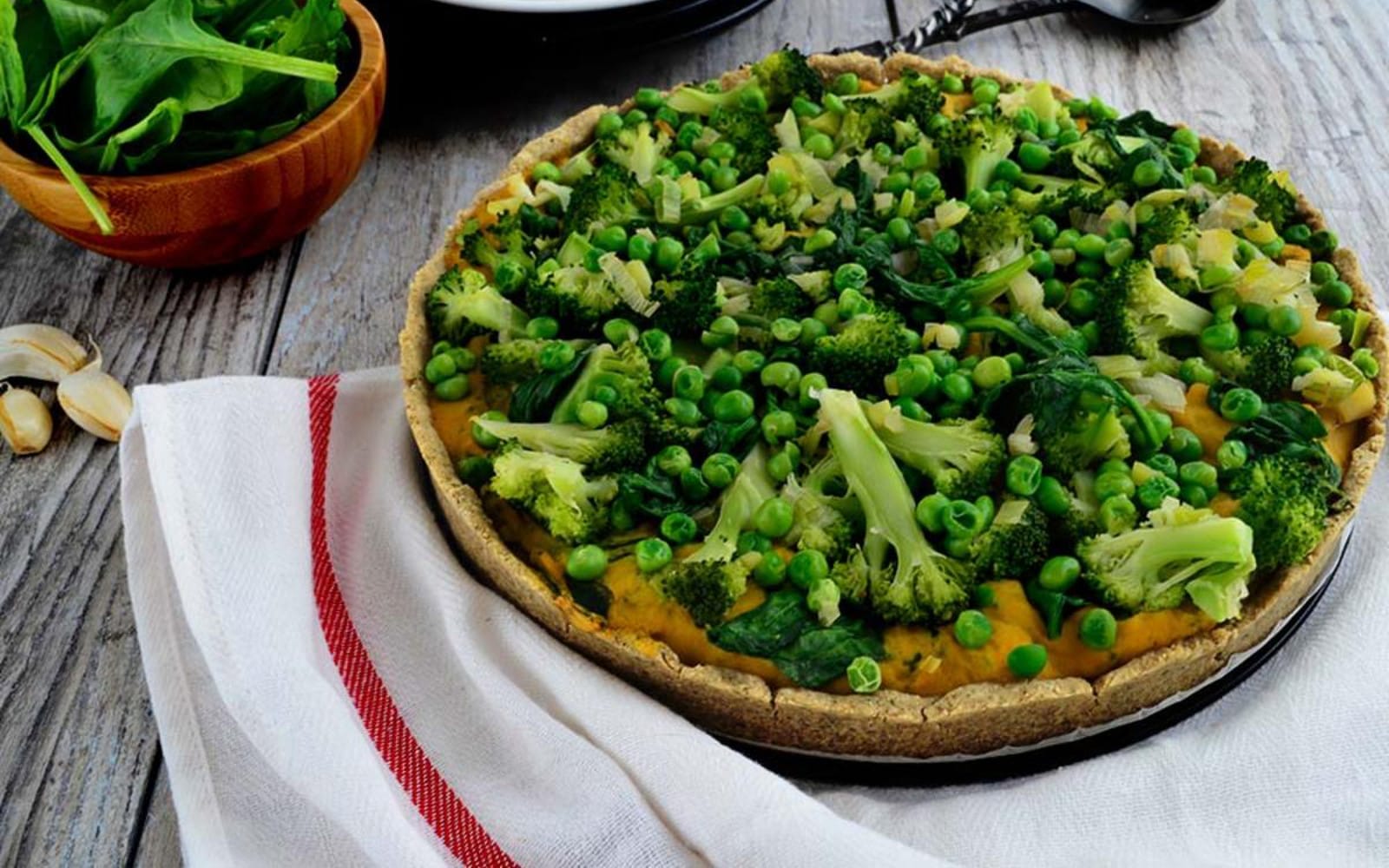 Broccoli Hummus Pie