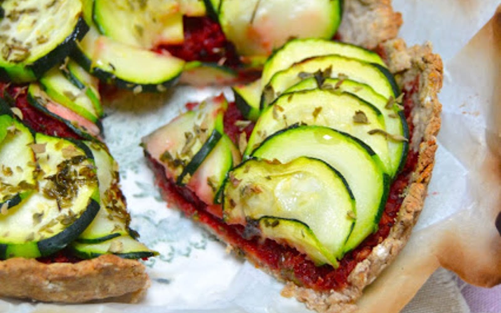 Zucchini and Beet Pesto Tart