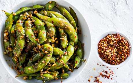 Spicy Garlic Edamame