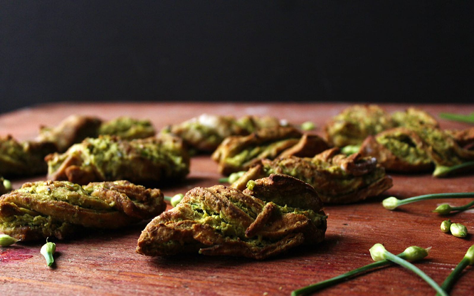 Chive and Tahini Mini Twists
