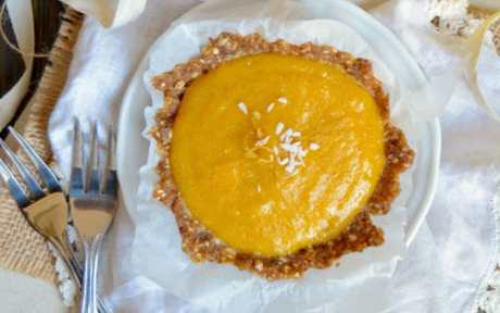 Raw Lemon, Mango, and Vanilla Tartlets