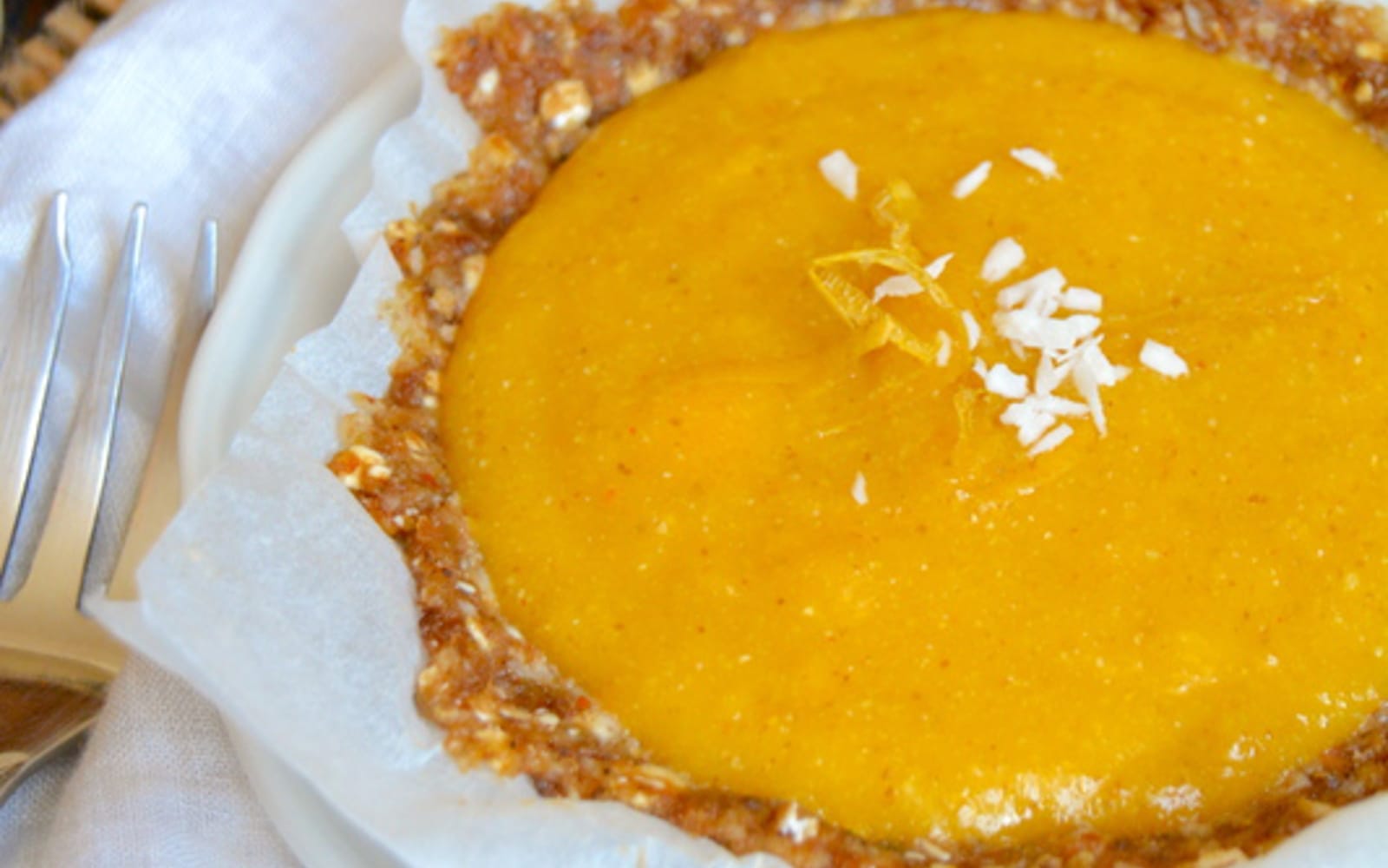 Raw Lemon, Mango, and Vanilla Tartlets