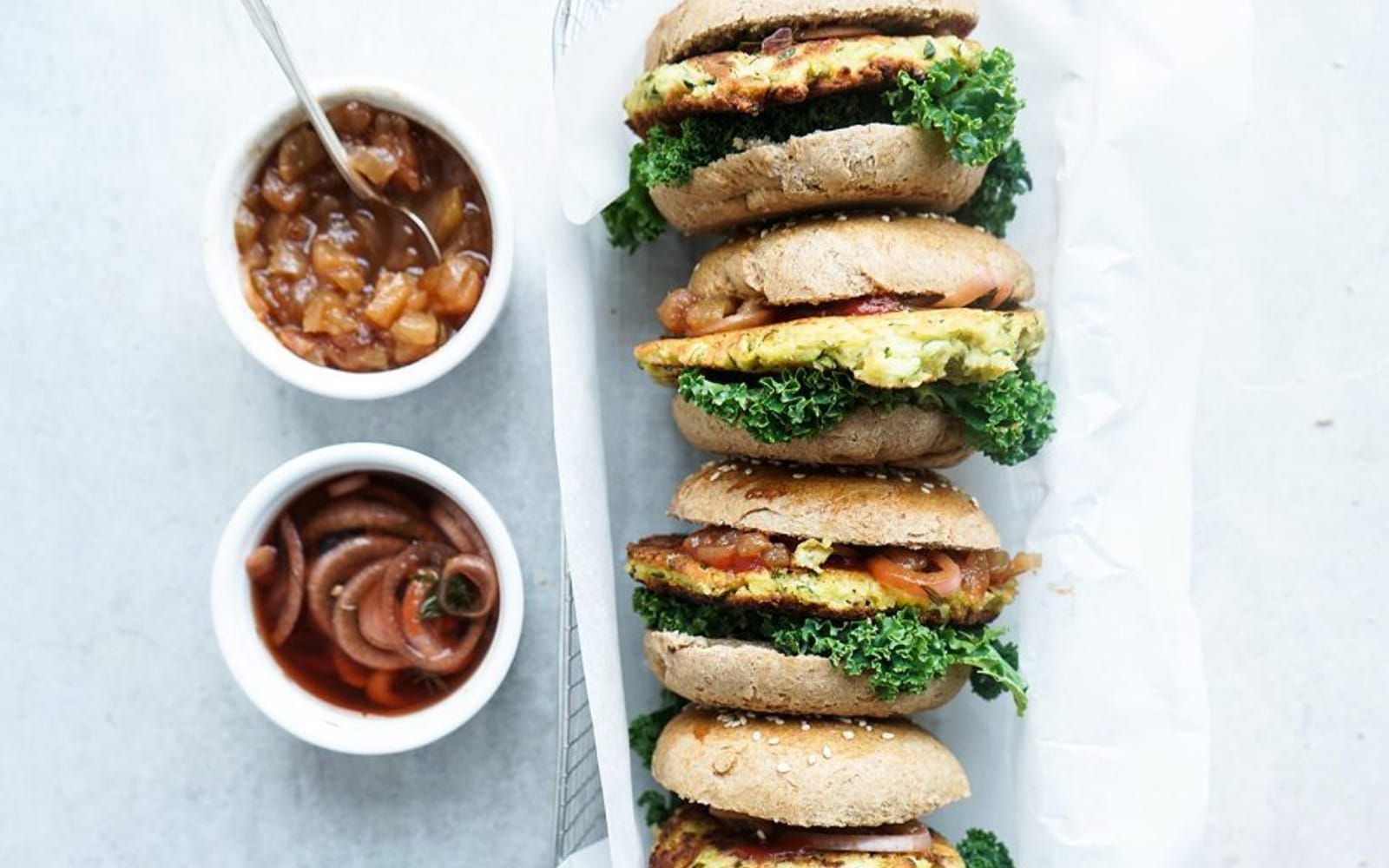 Zucchini Almond Burgers With Chutney