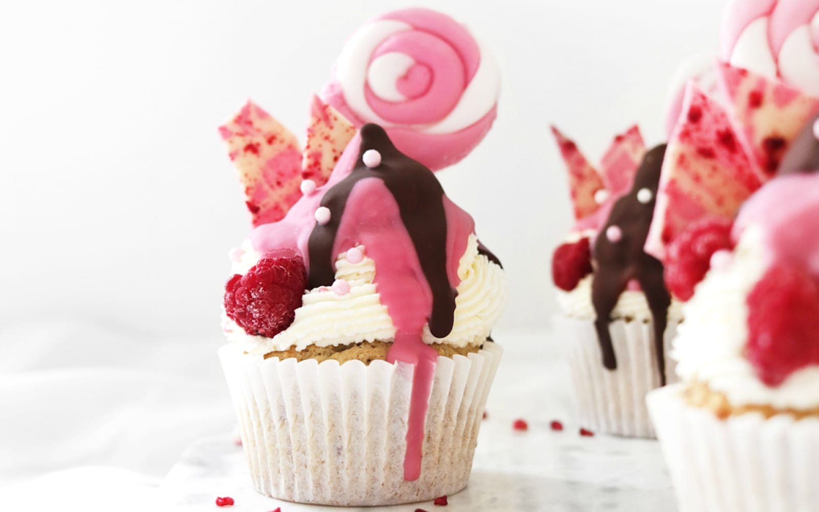 Candyland Raspberry Cupcakes